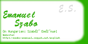 emanuel szabo business card